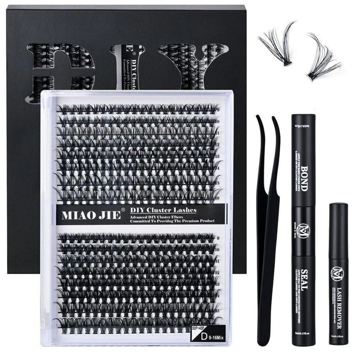 Kit DIY de Extensão de Cílios – 320 Peças com Aplicador e Cola 💖