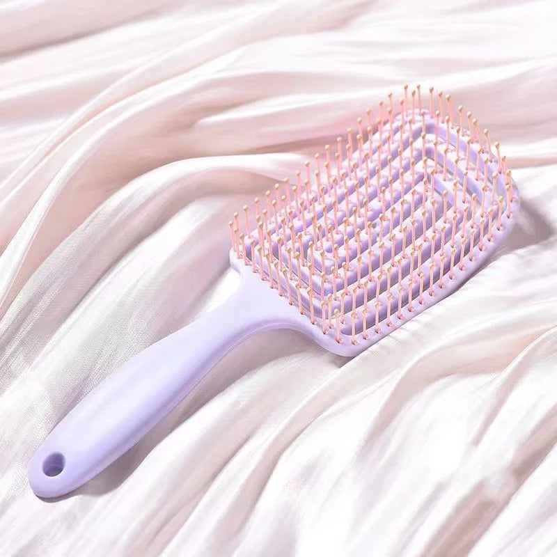 Escova de Cabelo Elástica & Anti-Quebra – Massagem Relaxante do Couro Cabeludo e Desembaraço Suave