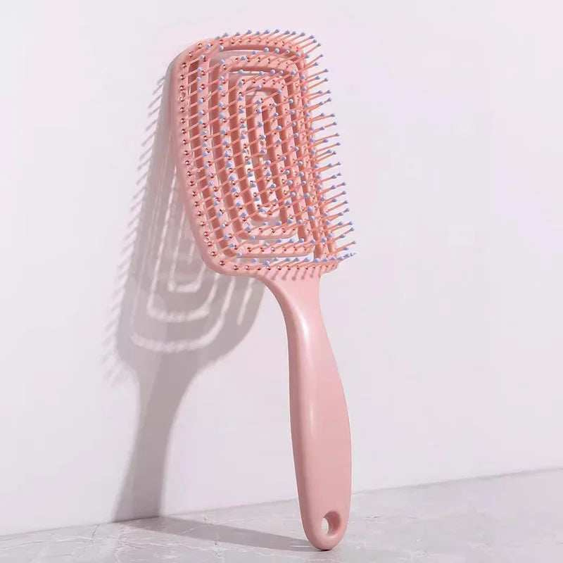 Escova de Cabelo Elástica & Anti-Quebra – Massagem Relaxante do Couro Cabeludo e Desembaraço Suave