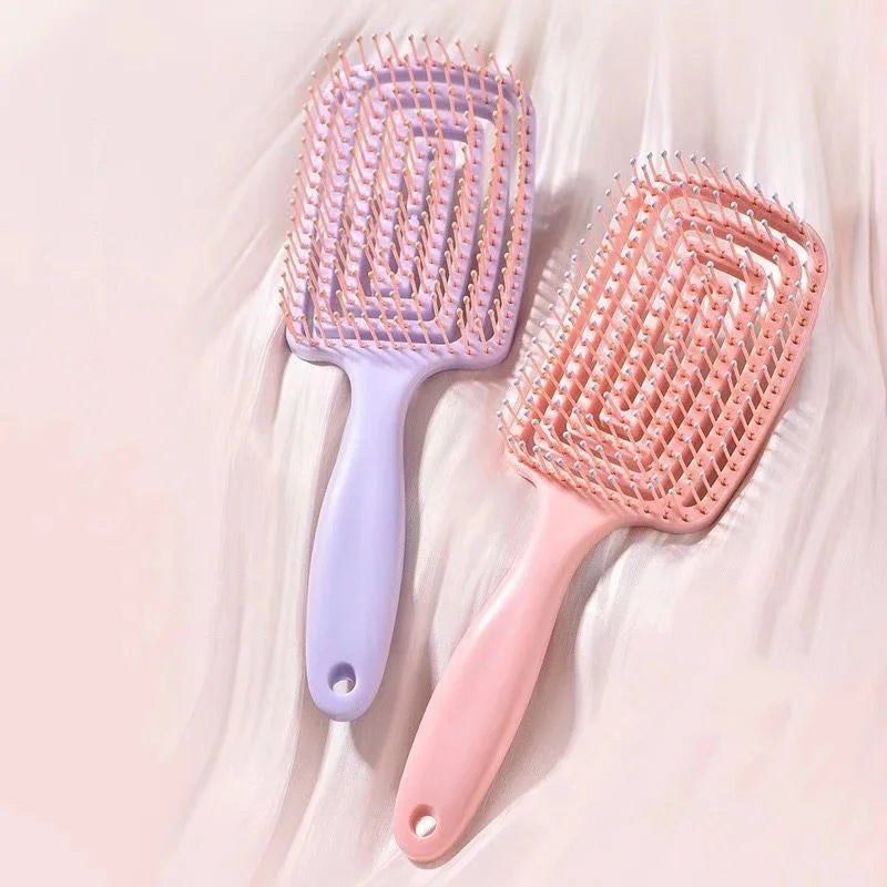 Escova de Cabelo Elástica & Anti-Quebra – Massagem Relaxante do Couro Cabeludo e Desembaraço Suave