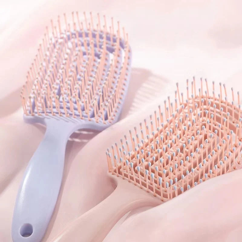 Escova de Cabelo Elástica & Anti-Quebra – Massagem Relaxante do Couro Cabeludo e Desembaraço Suave