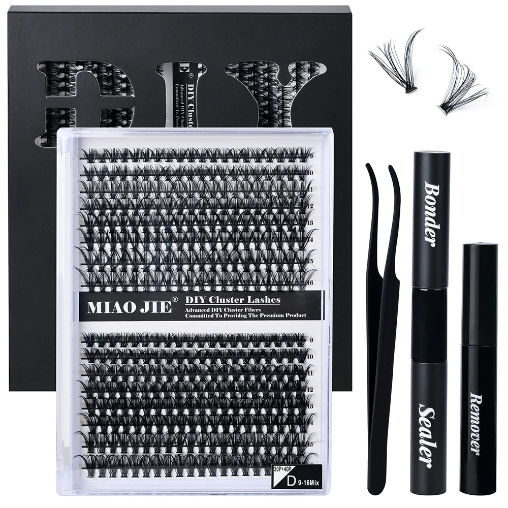 Kit DIY de Extensão de Cílios – 320 Peças com Aplicador e Cola 💖