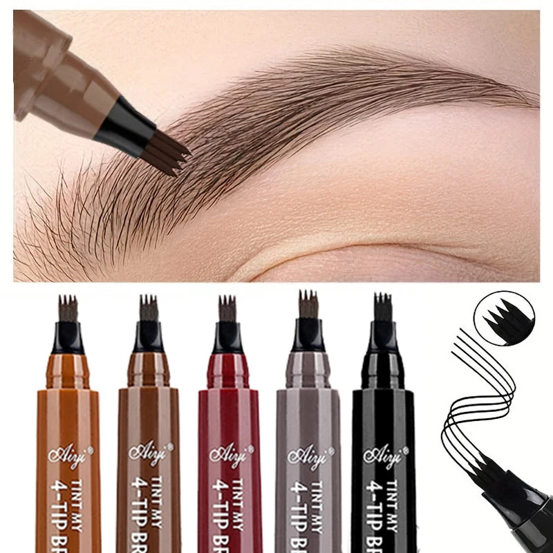Caneta de Sobrancelha 4 Pontas – Microblading à Prova d’Água 💖