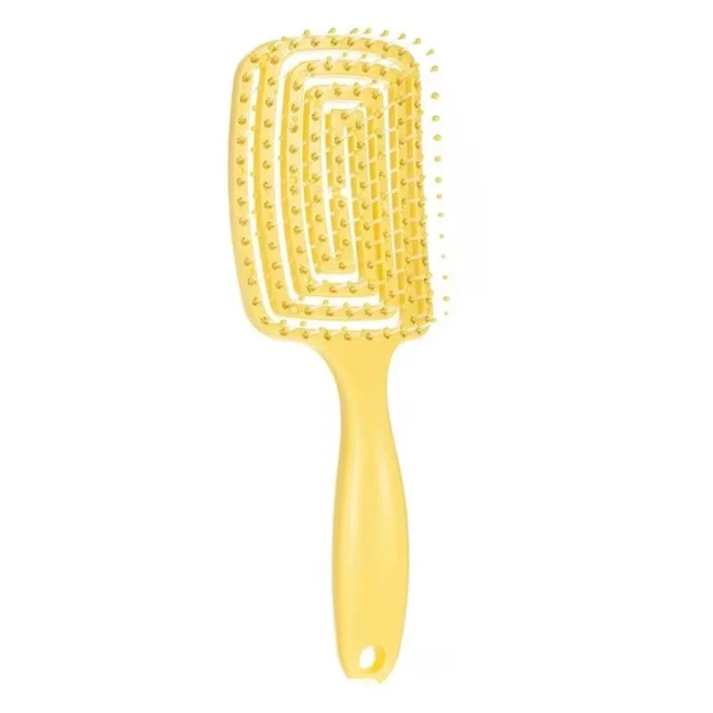 Escova de Cabelo Elástica & Anti-Quebra – Massagem Relaxante do Couro Cabeludo e Desembaraço Suave