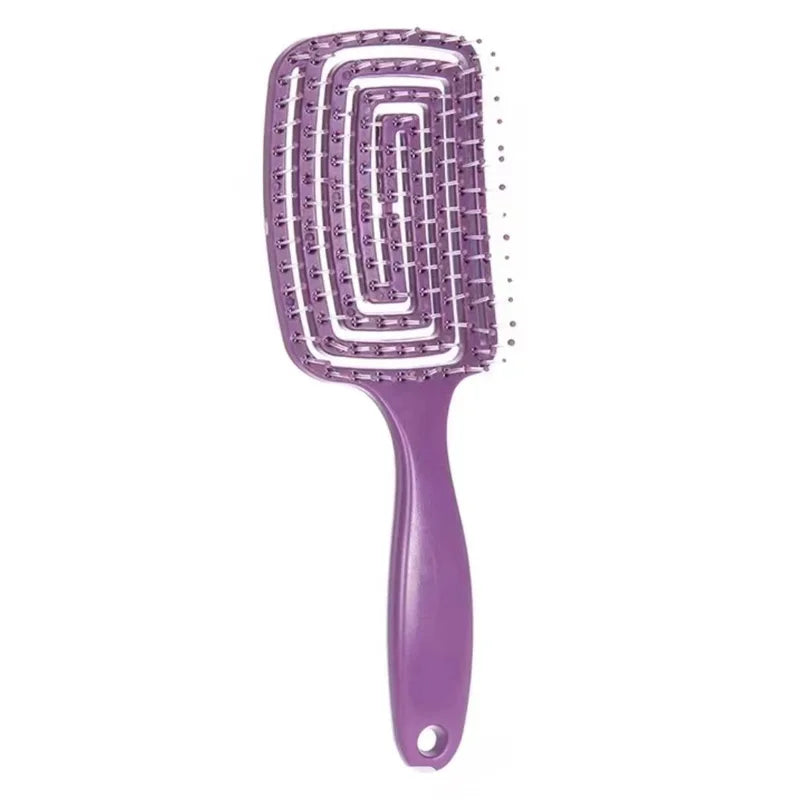 Escova de Cabelo Elástica & Anti-Quebra – Massagem Relaxante do Couro Cabeludo e Desembaraço Suave
