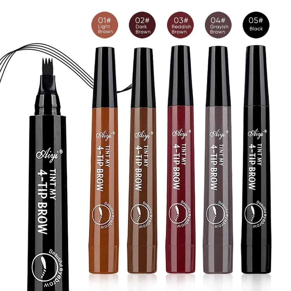 Caneta de Sobrancelha 4 Pontas – Microblading à Prova d’Água 💖