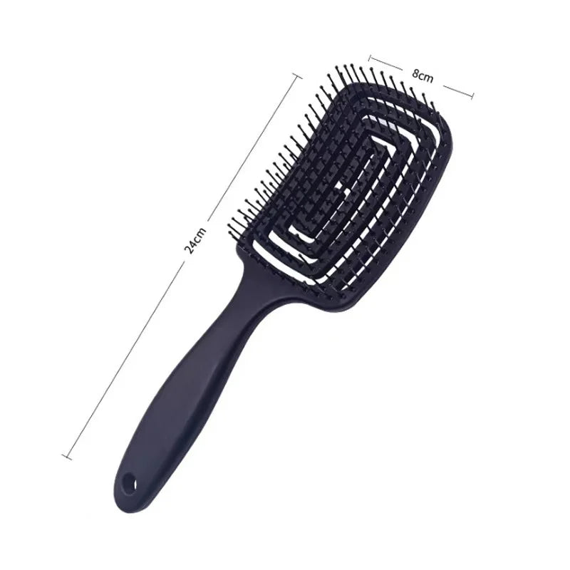 Escova de Cabelo Elástica & Anti-Quebra – Massagem Relaxante do Couro Cabeludo e Desembaraço Suave