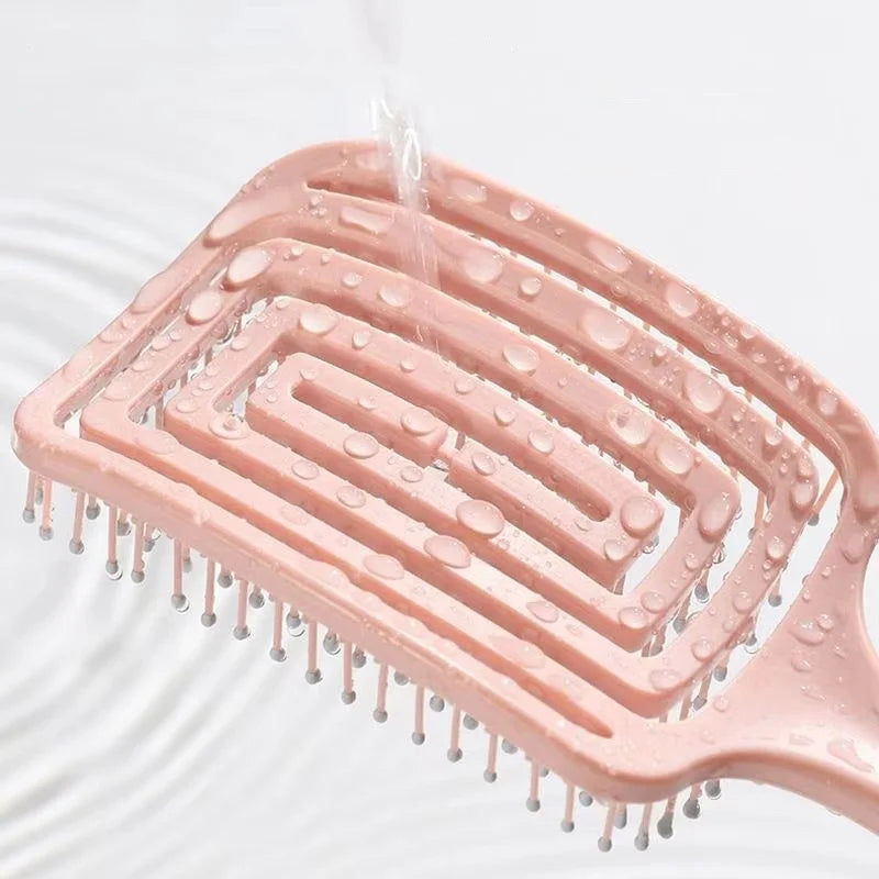 Escova de Cabelo Elástica & Anti-Quebra – Massagem Relaxante do Couro Cabeludo e Desembaraço Suave