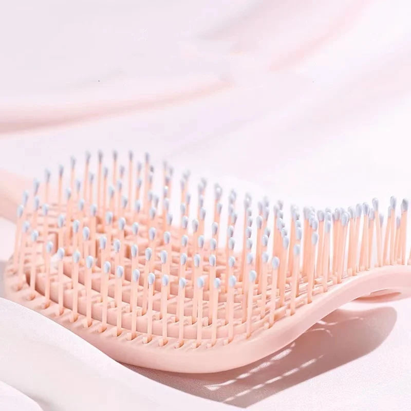 Escova de Cabelo Elástica & Anti-Quebra – Massagem Relaxante do Couro Cabeludo e Desembaraço Suave